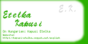 etelka kapusi business card